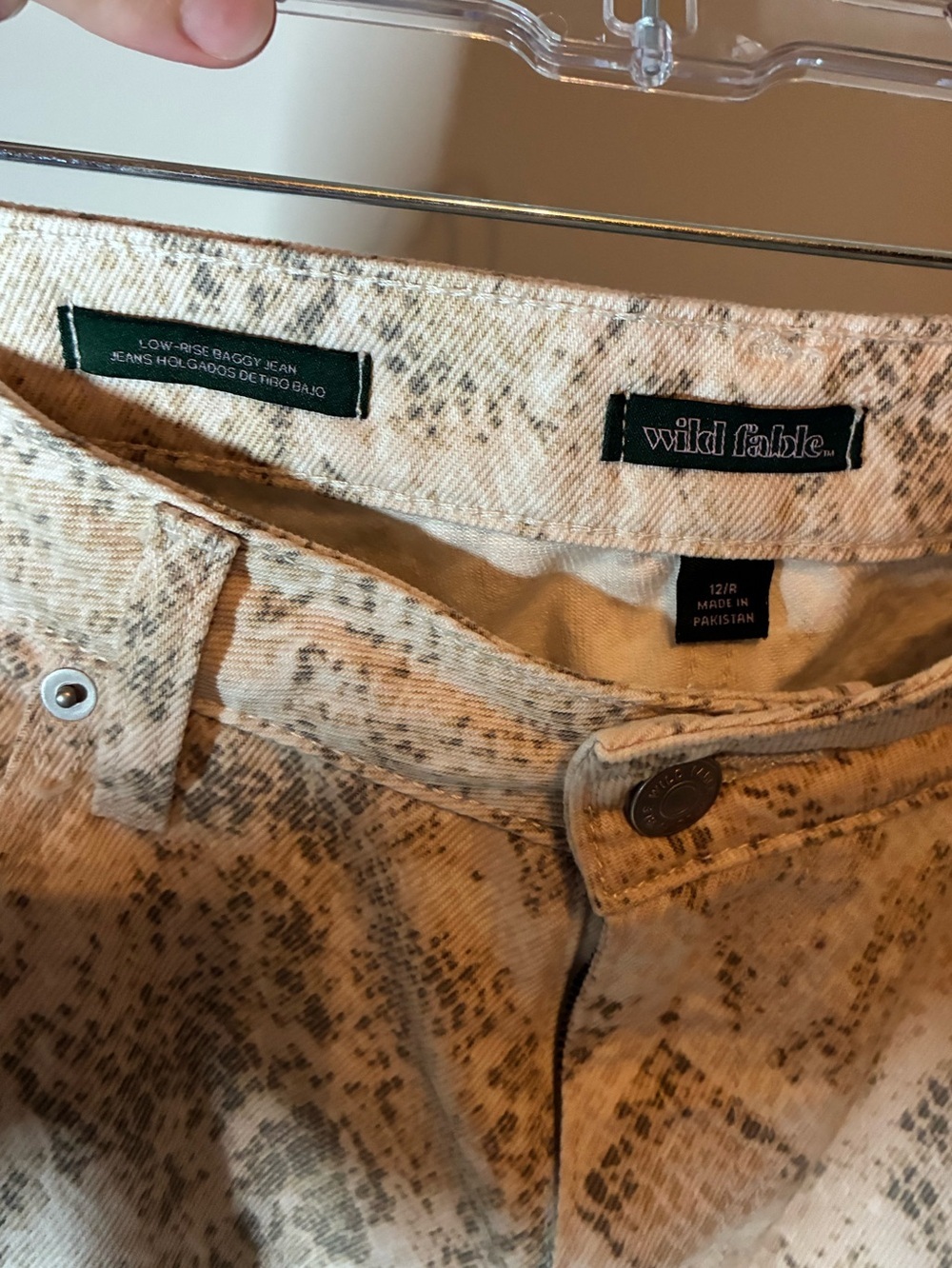 Wild Fable Low Rise Baggy Jeans in Snakeskin Print Pattern Size 12 - Picture 4 of 5